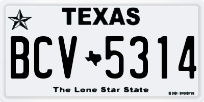 TX license plate BCV5314