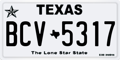 TX license plate BCV5317