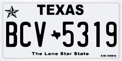 TX license plate BCV5319