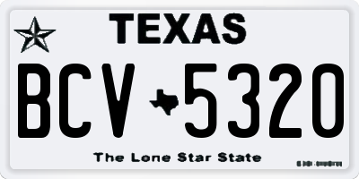 TX license plate BCV5320