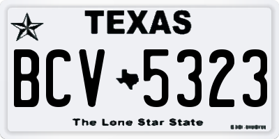 TX license plate BCV5323
