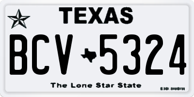 TX license plate BCV5324