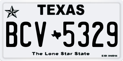 TX license plate BCV5329