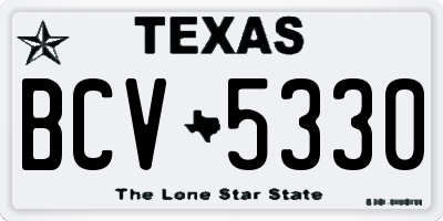 TX license plate BCV5330