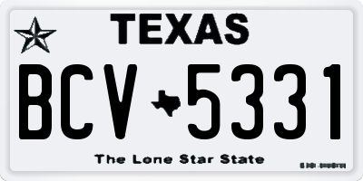 TX license plate BCV5331