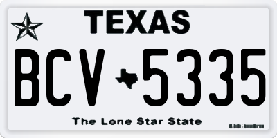 TX license plate BCV5335