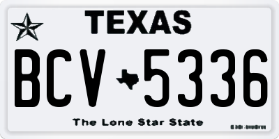 TX license plate BCV5336