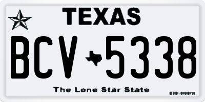 TX license plate BCV5338