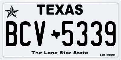 TX license plate BCV5339