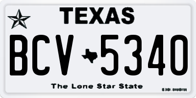 TX license plate BCV5340