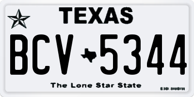 TX license plate BCV5344