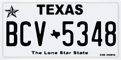 TX license plate BCV5348