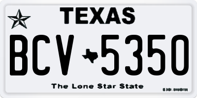 TX license plate BCV5350