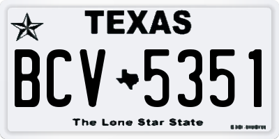 TX license plate BCV5351