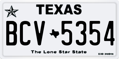 TX license plate BCV5354