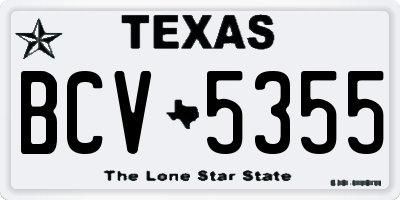 TX license plate BCV5355