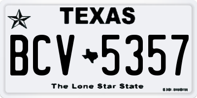 TX license plate BCV5357