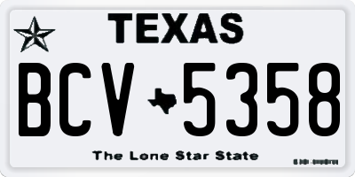 TX license plate BCV5358