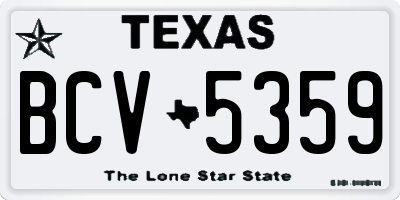 TX license plate BCV5359