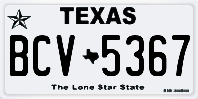 TX license plate BCV5367