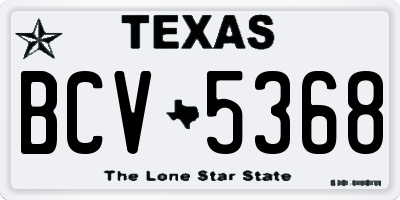 TX license plate BCV5368