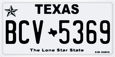 TX license plate BCV5369