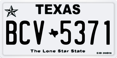 TX license plate BCV5371
