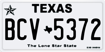 TX license plate BCV5372