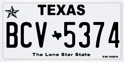 TX license plate BCV5374