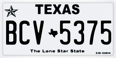 TX license plate BCV5375