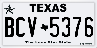 TX license plate BCV5376