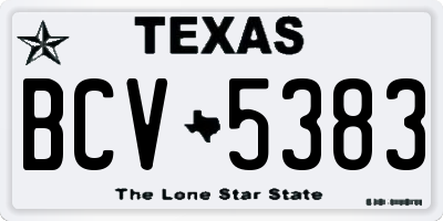 TX license plate BCV5383