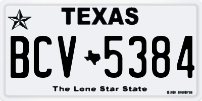 TX license plate BCV5384
