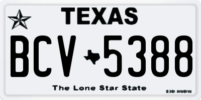 TX license plate BCV5388