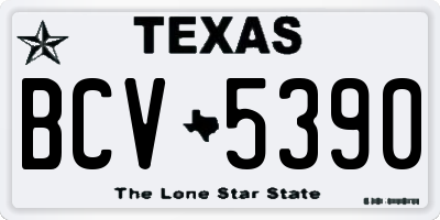 TX license plate BCV5390