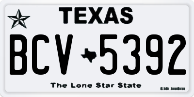 TX license plate BCV5392