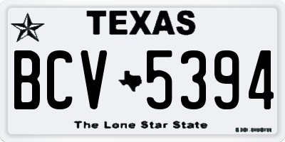TX license plate BCV5394