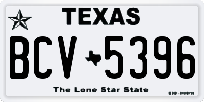 TX license plate BCV5396