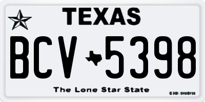 TX license plate BCV5398