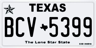 TX license plate BCV5399
