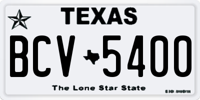 TX license plate BCV5400