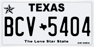 TX license plate BCV5404