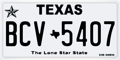 TX license plate BCV5407