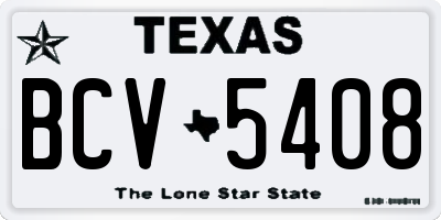 TX license plate BCV5408