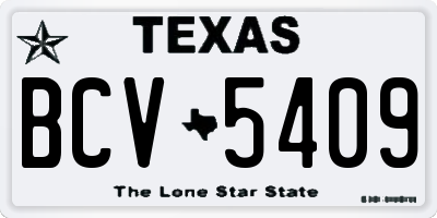 TX license plate BCV5409