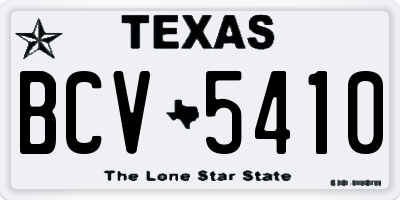 TX license plate BCV5410
