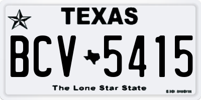 TX license plate BCV5415