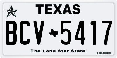 TX license plate BCV5417