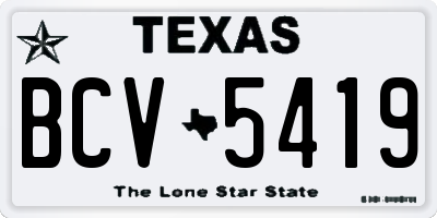 TX license plate BCV5419
