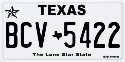 TX license plate BCV5422